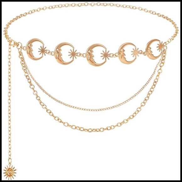 Metal Waist Chain Belt Multilayer Adjustable Alloy Fashion Belt main image 5